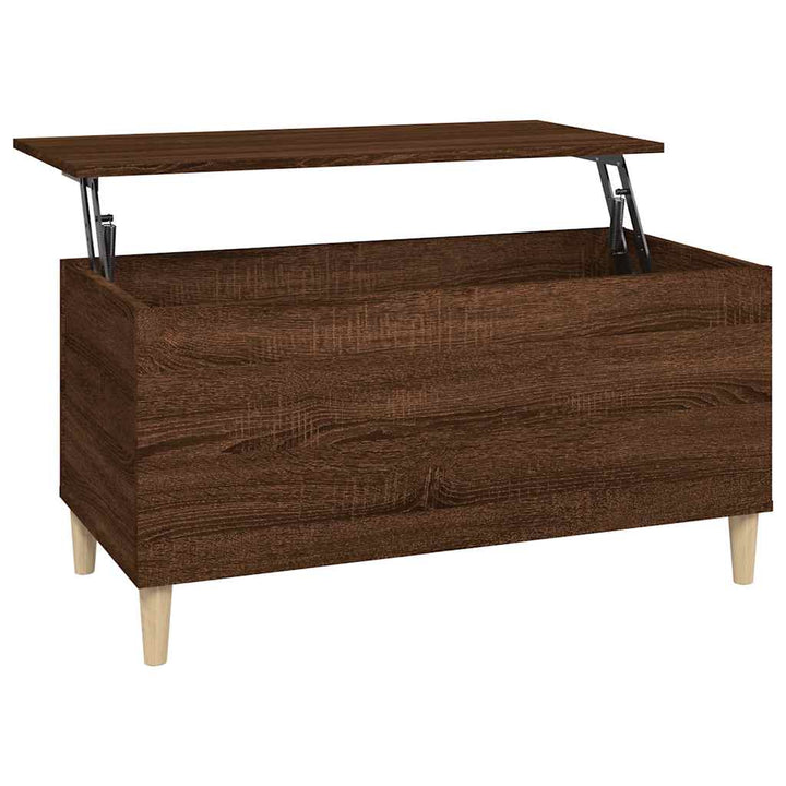 sofabord 90x44,5x45 cm konstrueret træ brun egetræsfarve