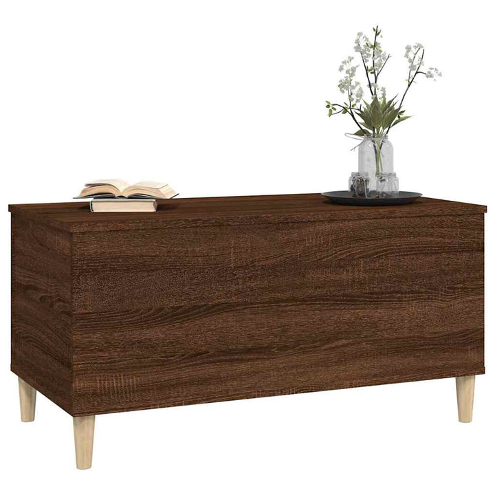 sofabord 90x44,5x45 cm konstrueret træ brun egetræsfarve