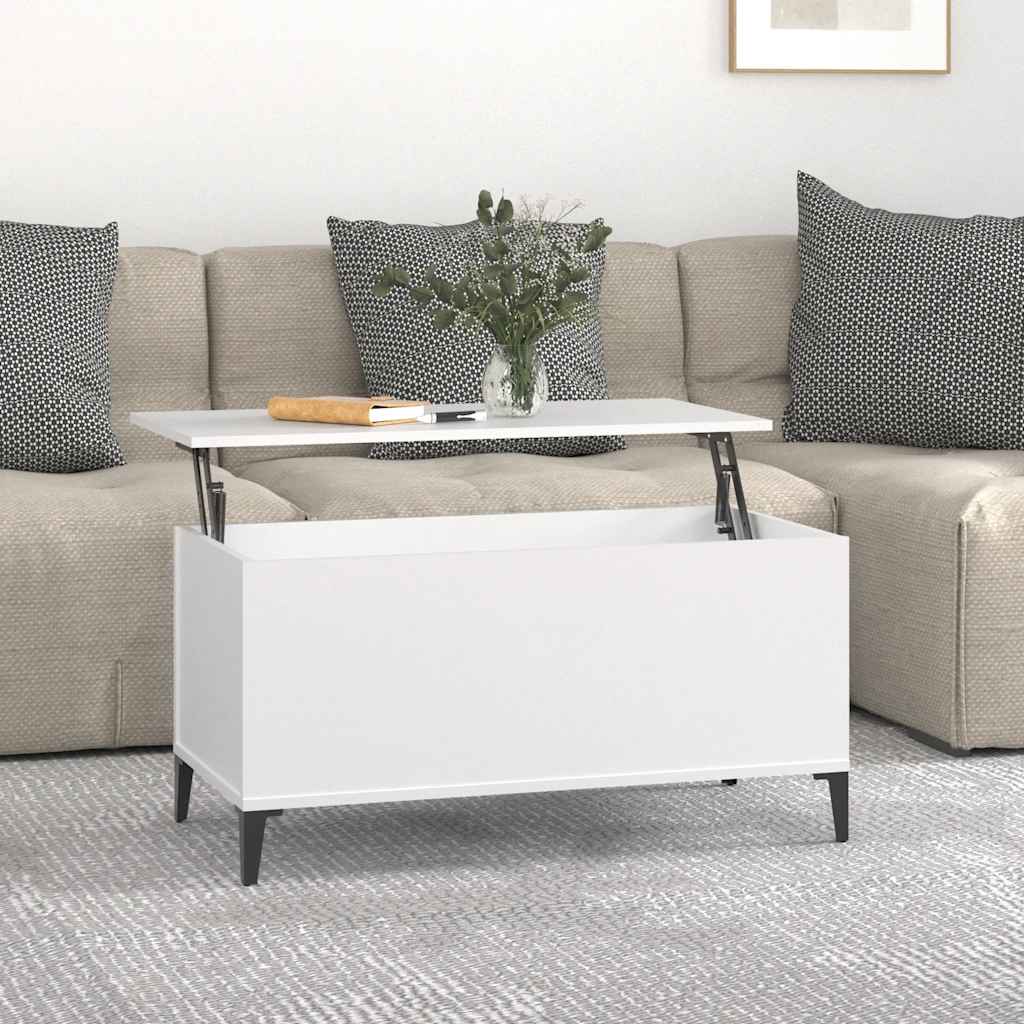 sofabord 90x44,5x45 cm konstrueret træ hvid