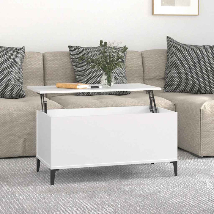 sofabord 90x44,5x45 cm konstrueret træ hvid