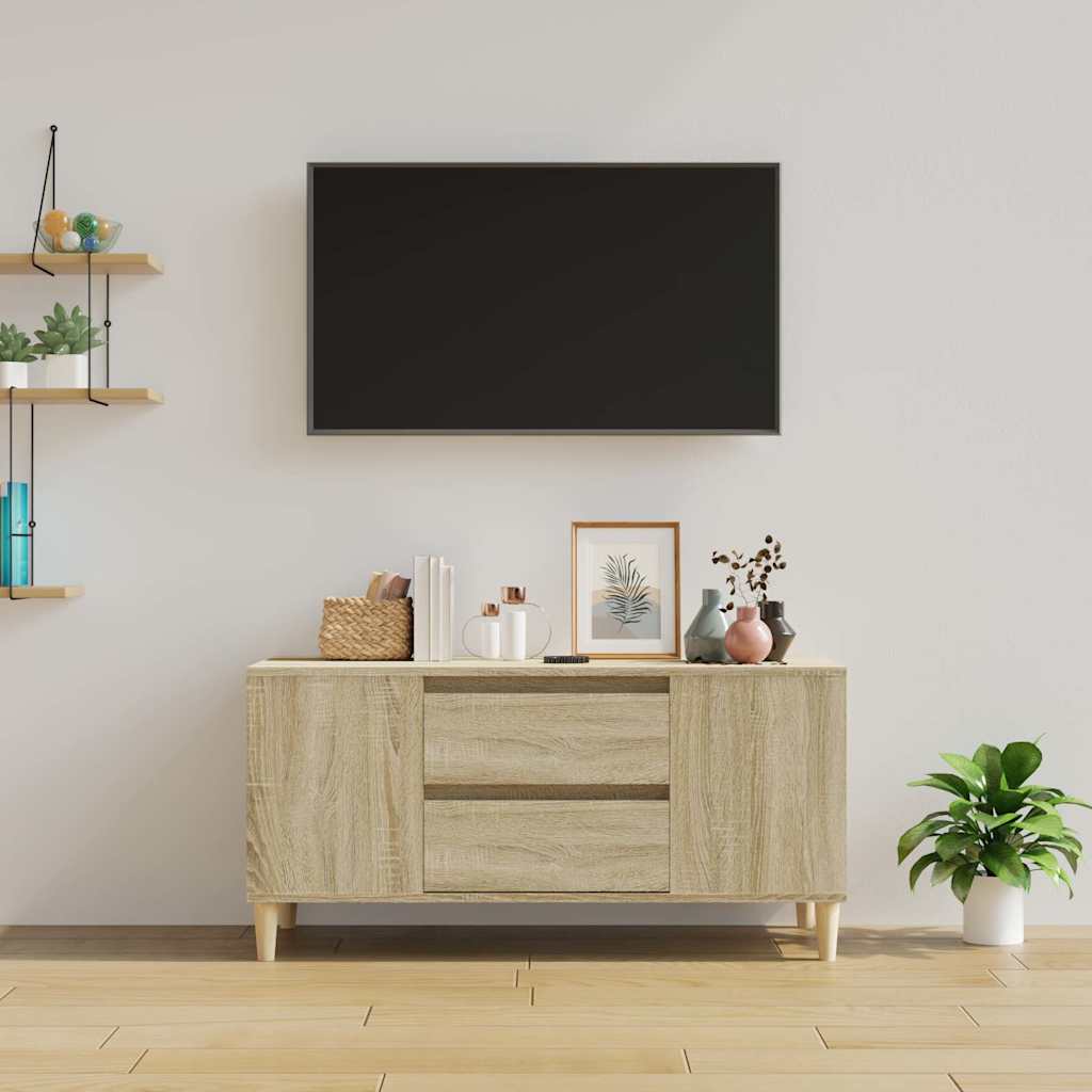 tv-bord 102x44,5x50 cm konstrueret træ sonoma-eg