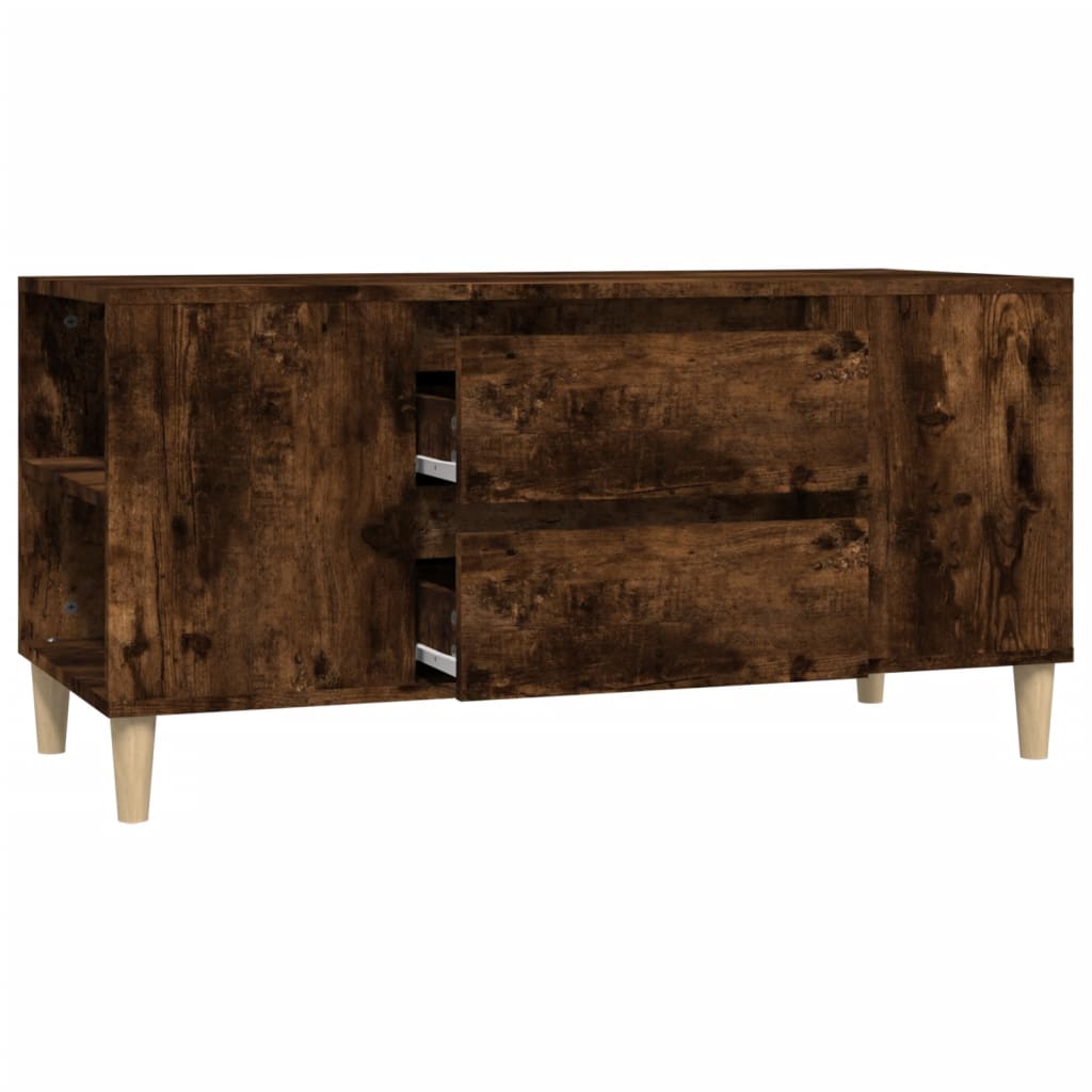 tv-bord 102x44,5x50 cm konstrueret træ røget egetræ