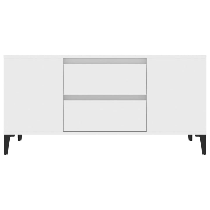 tv-bord 102x44,5x50 cm konstrueret træ hvid