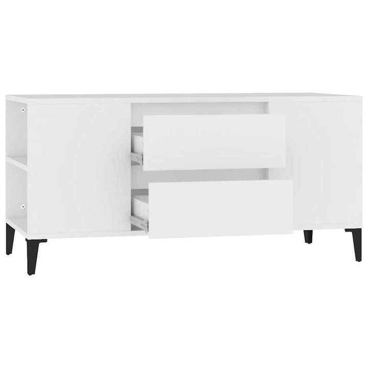 tv-bord 102x44,5x50 cm konstrueret træ hvid