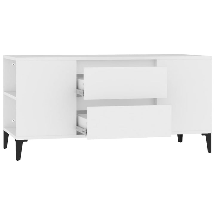 tv-bord 102x44,5x50 cm konstrueret træ hvid