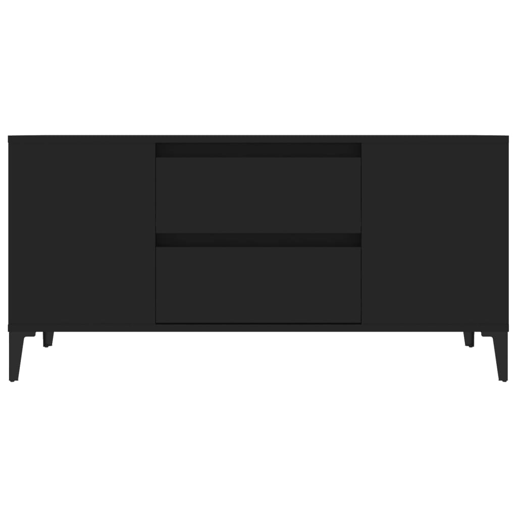 tv-bord 102x44,5x50 cm konstrueret træ sort