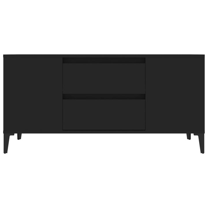 tv-bord 102x44,5x50 cm konstrueret træ sort