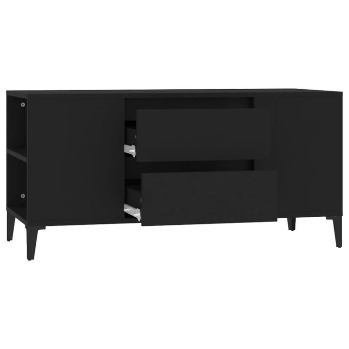tv-bord 102x44,5x50 cm konstrueret træ sort