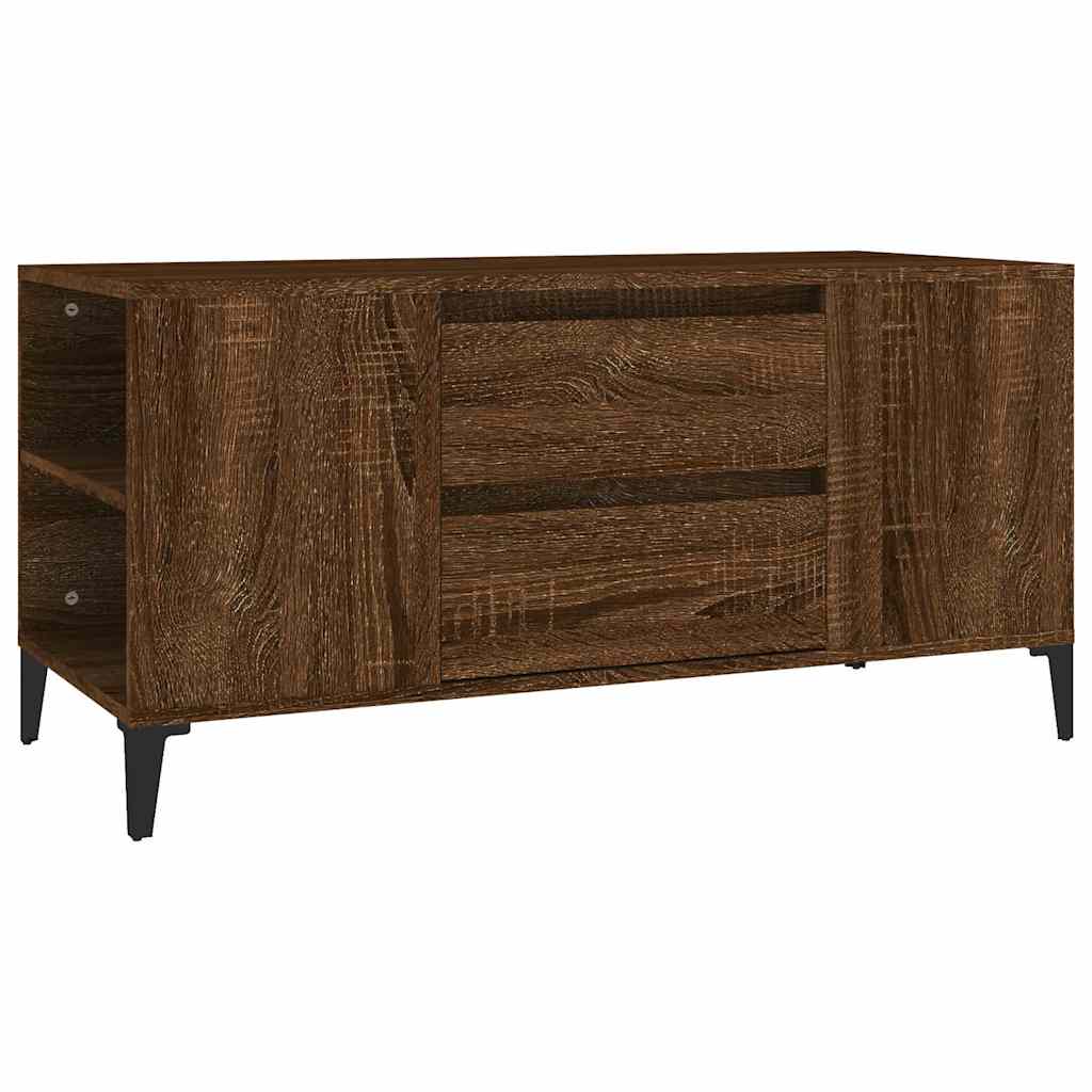 tv-bord 102x44,5x50 cm konstrueret træ brun egetræsfarve