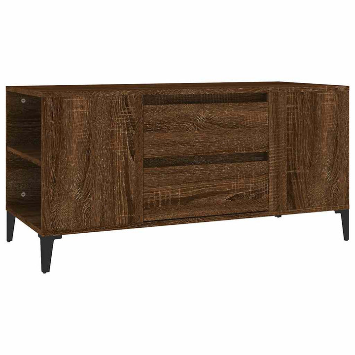 tv-bord 102x44,5x50 cm konstrueret træ brun egetræsfarve