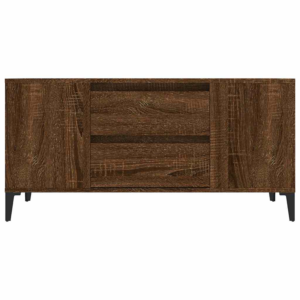 tv-bord 102x44,5x50 cm konstrueret træ brun egetræsfarve