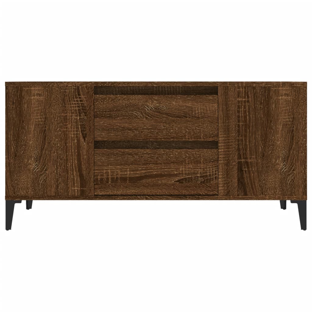 tv-bord 102x44,5x50 cm konstrueret træ brun egetræsfarve
