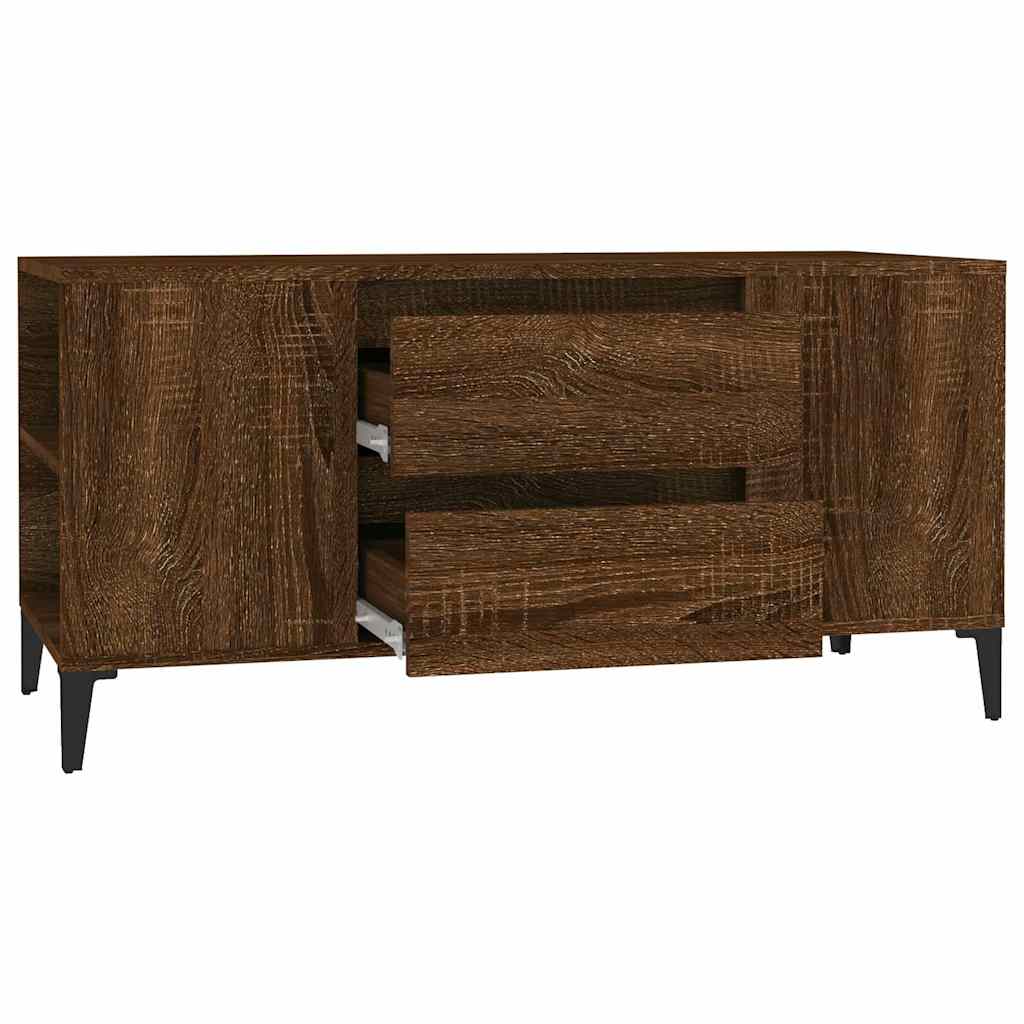 tv-bord 102x44,5x50 cm konstrueret træ brun egetræsfarve