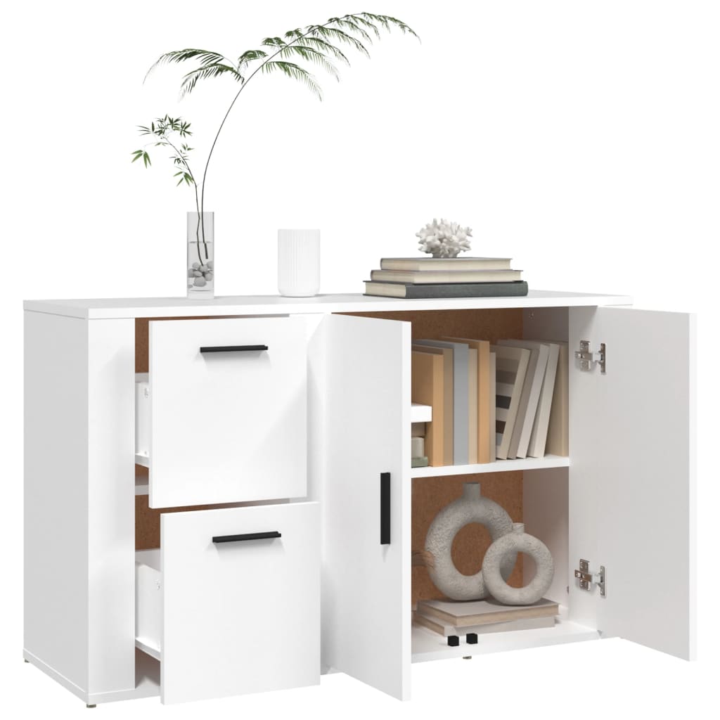 skænk 100x33x59,5 cm konstrueret træ hvid