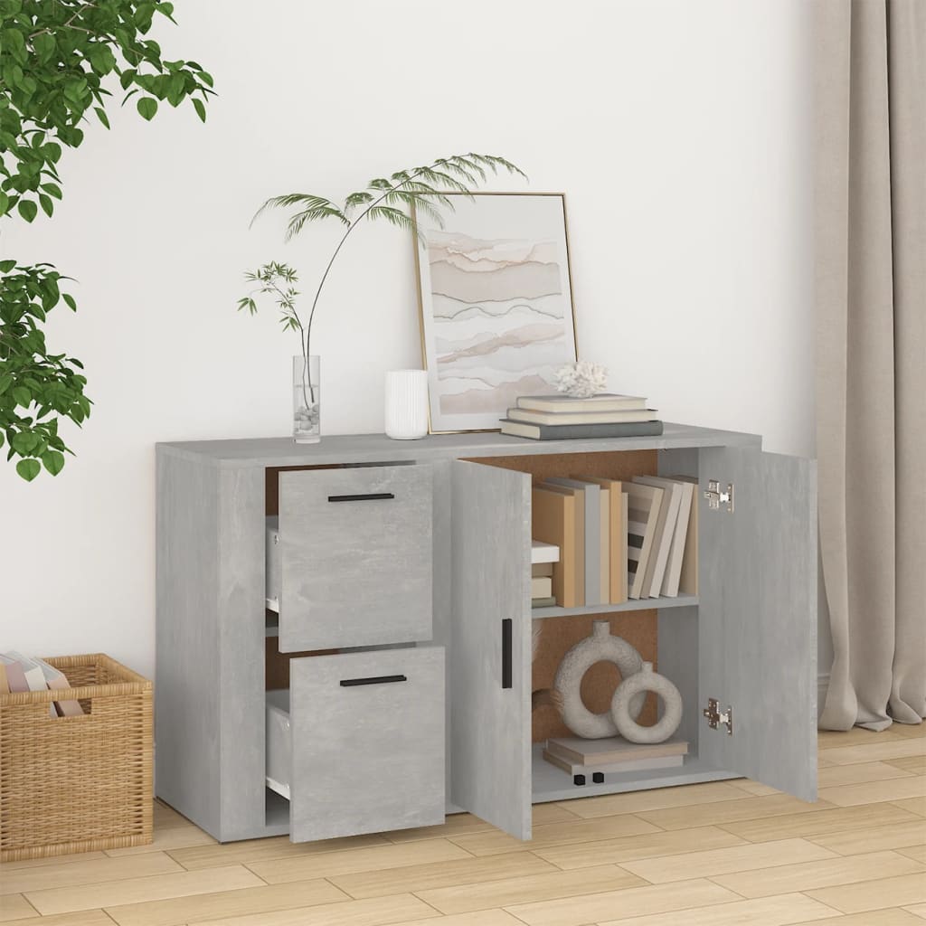 skænk 100x33x59,5 cm konstrueret træ betongrå