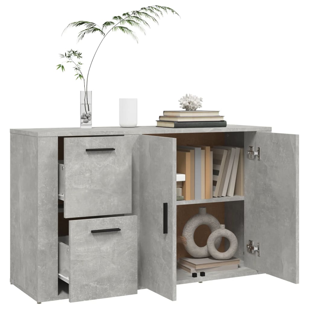 skænk 100x33x59,5 cm konstrueret træ betongrå