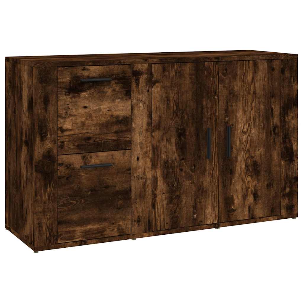 skænk 100x33x59,5 cm konstrueret træ røget egetræsfarve
