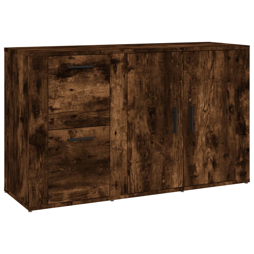 skænk 100x33x59,5 cm konstrueret træ røget egetræsfarve