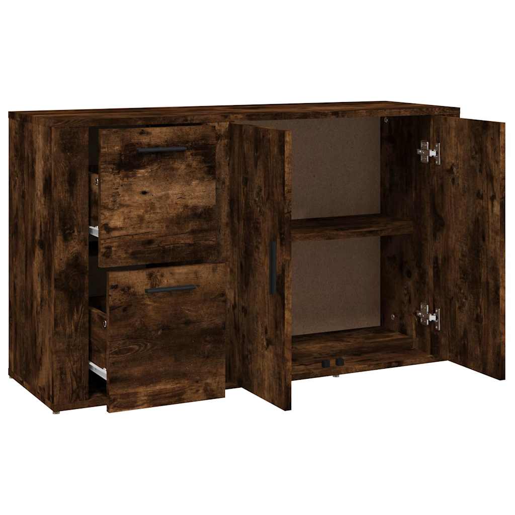 skænk 100x33x59,5 cm konstrueret træ røget egetræsfarve