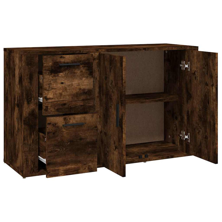 skænk 100x33x59,5 cm konstrueret træ røget egetræsfarve
