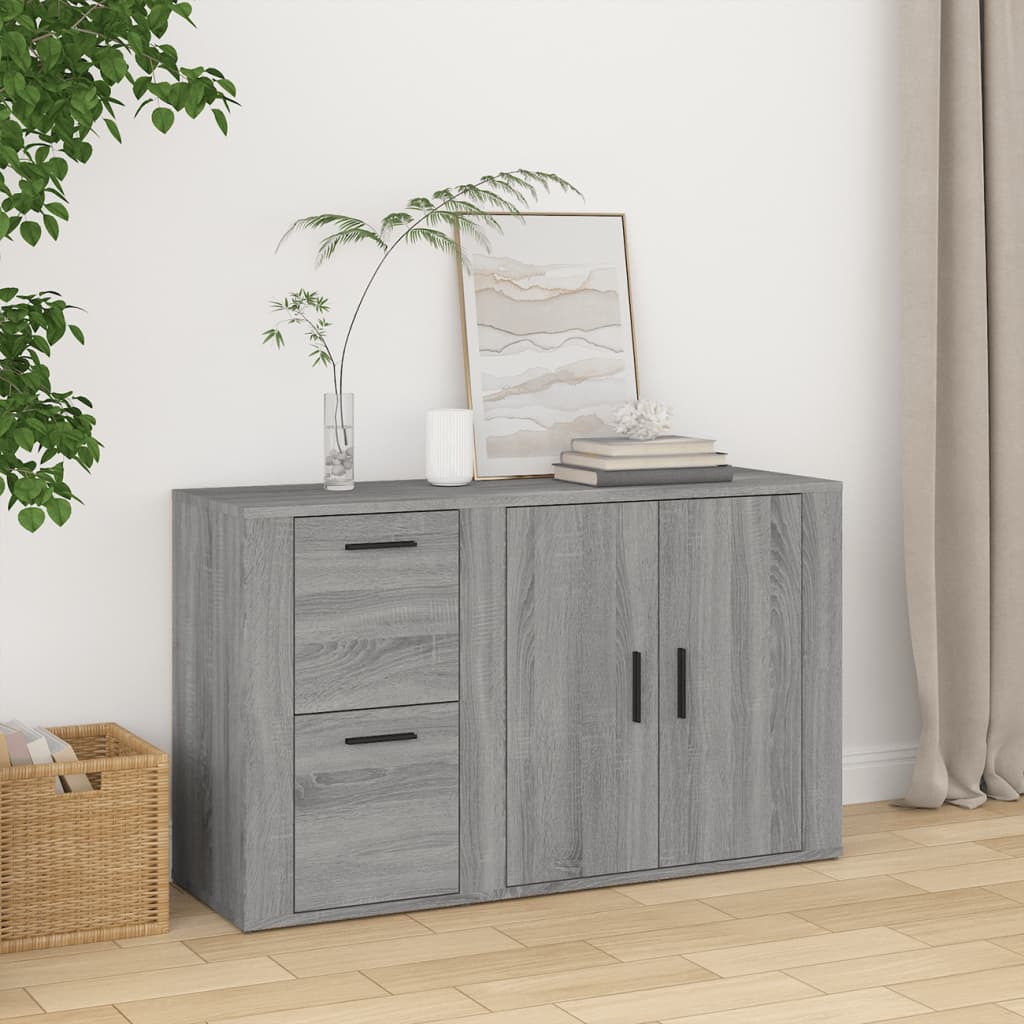 skænk 100x33x59,5 cm konstrueret træ grå sonoma-eg