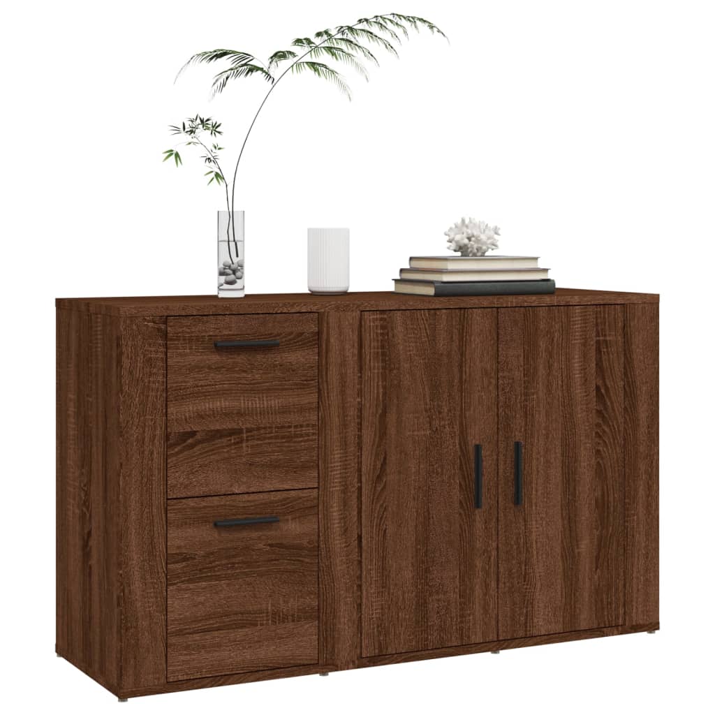 skænk 100x33x59,5 cm konstrueret træ brun egetræsfarve