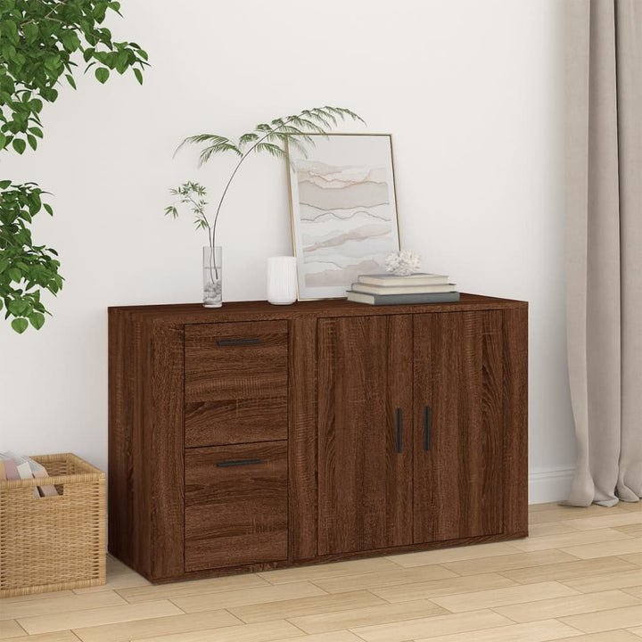 skænk 100x33x59,5 cm konstrueret træ brun egetræsfarve