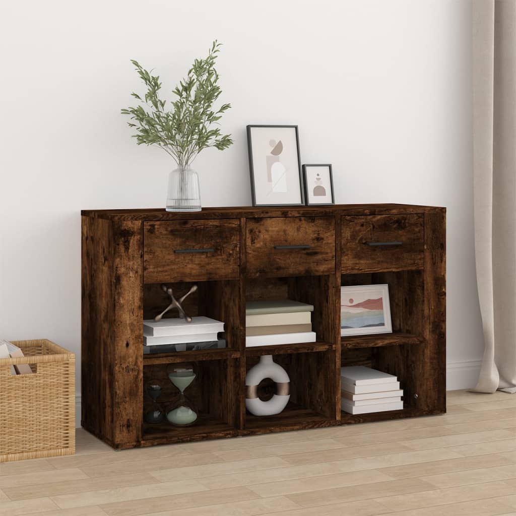 skænk 100x30x59,5 cm konstrueret træ røget egetræsfarve