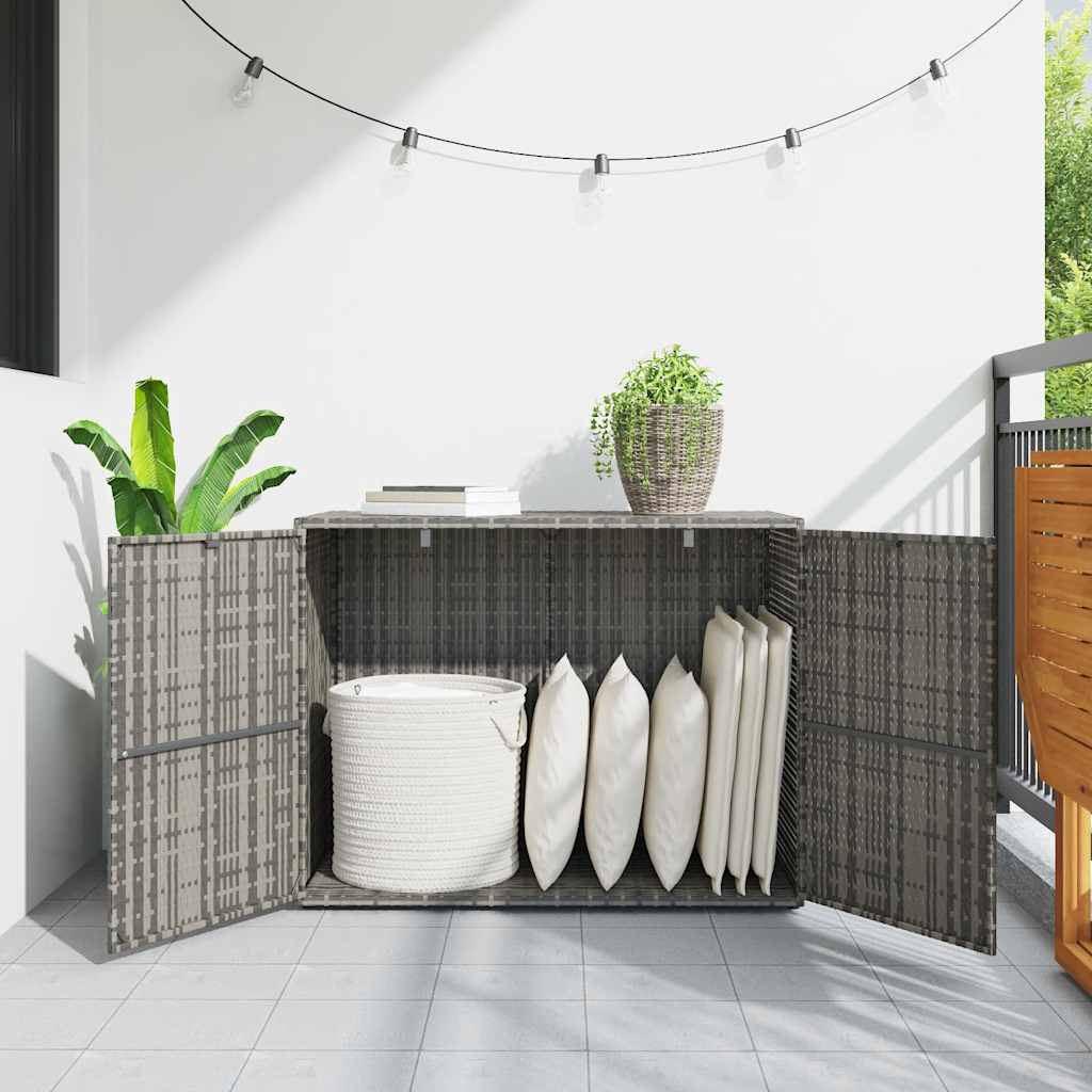 opbevaringsskab til haven 100x55,5x80 cm polyrattan grå