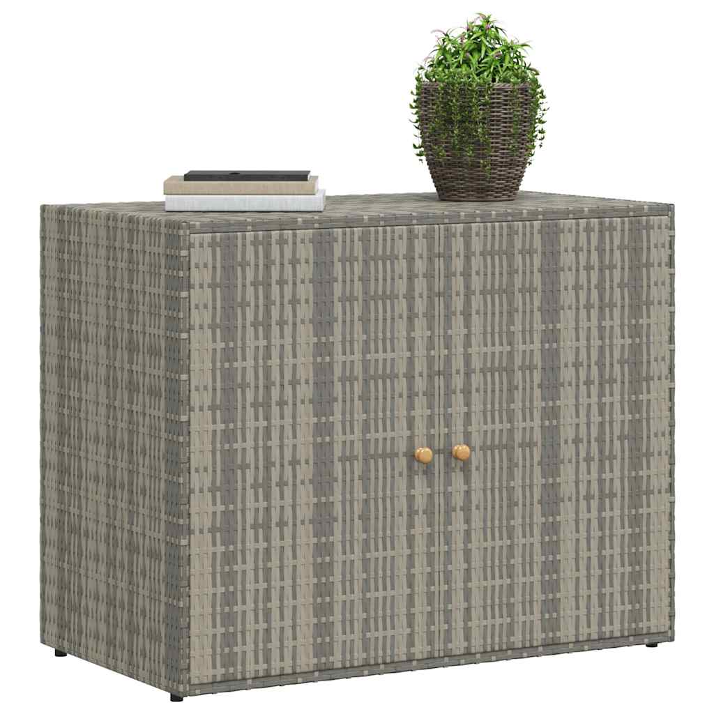 opbevaringsskab til haven 100x55,5x80 cm polyrattan grå