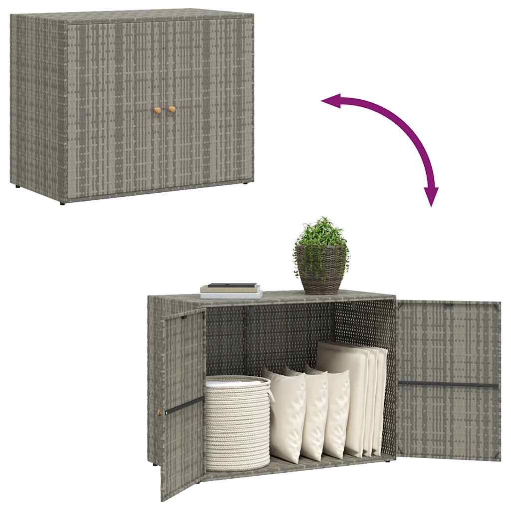 opbevaringsskab til haven 100x55,5x80 cm polyrattan grå
