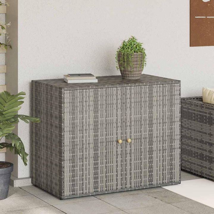opbevaringsskab til haven 100x55,5x80 cm polyrattan grå