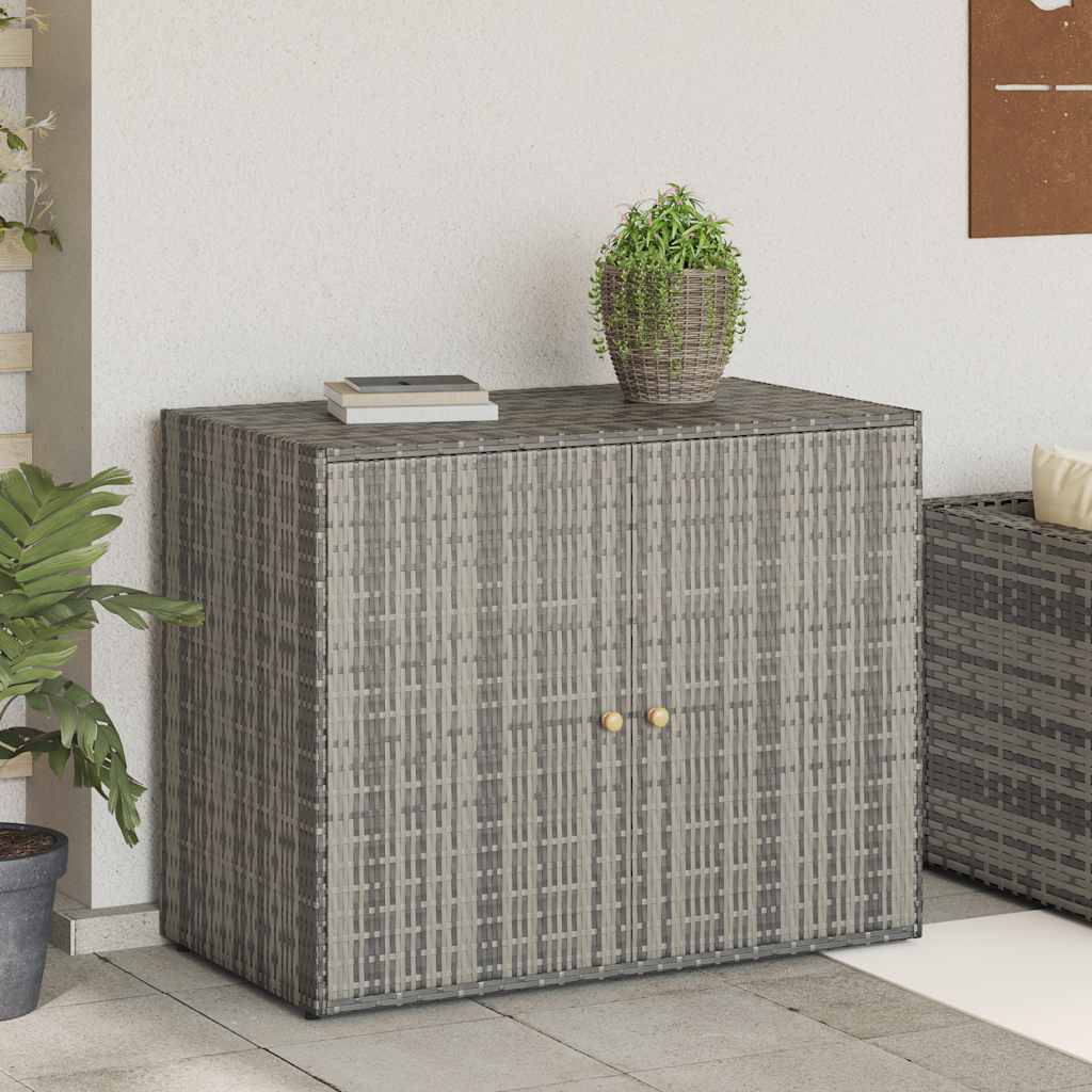 opbevaringsskab til haven 100x55,5x80 cm polyrattan grå