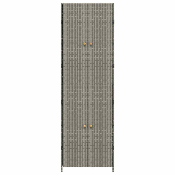 opbevaringsskab til haven 59x40x180 cm polyrattan grå