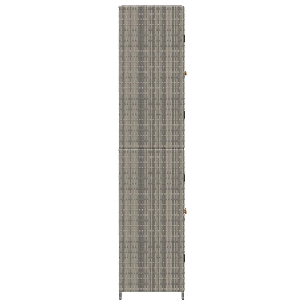 opbevaringsskab til haven 59x40x180 cm polyrattan grå