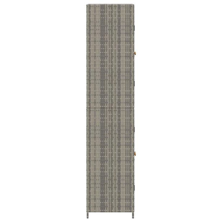 opbevaringsskab til haven 59x40x180 cm polyrattan grå