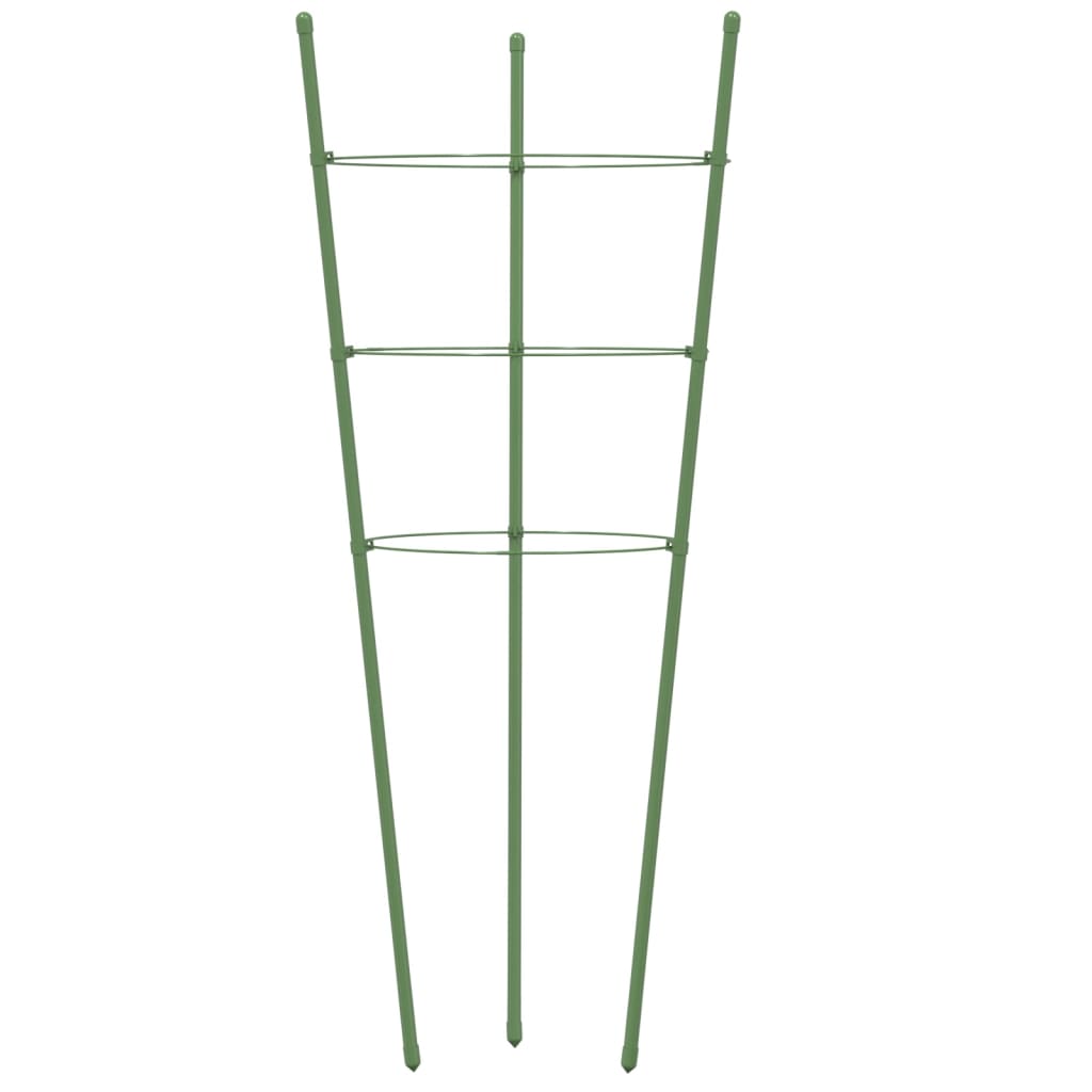 plantestativ med 3 ringe 5 stk. 45 cm stål grøn