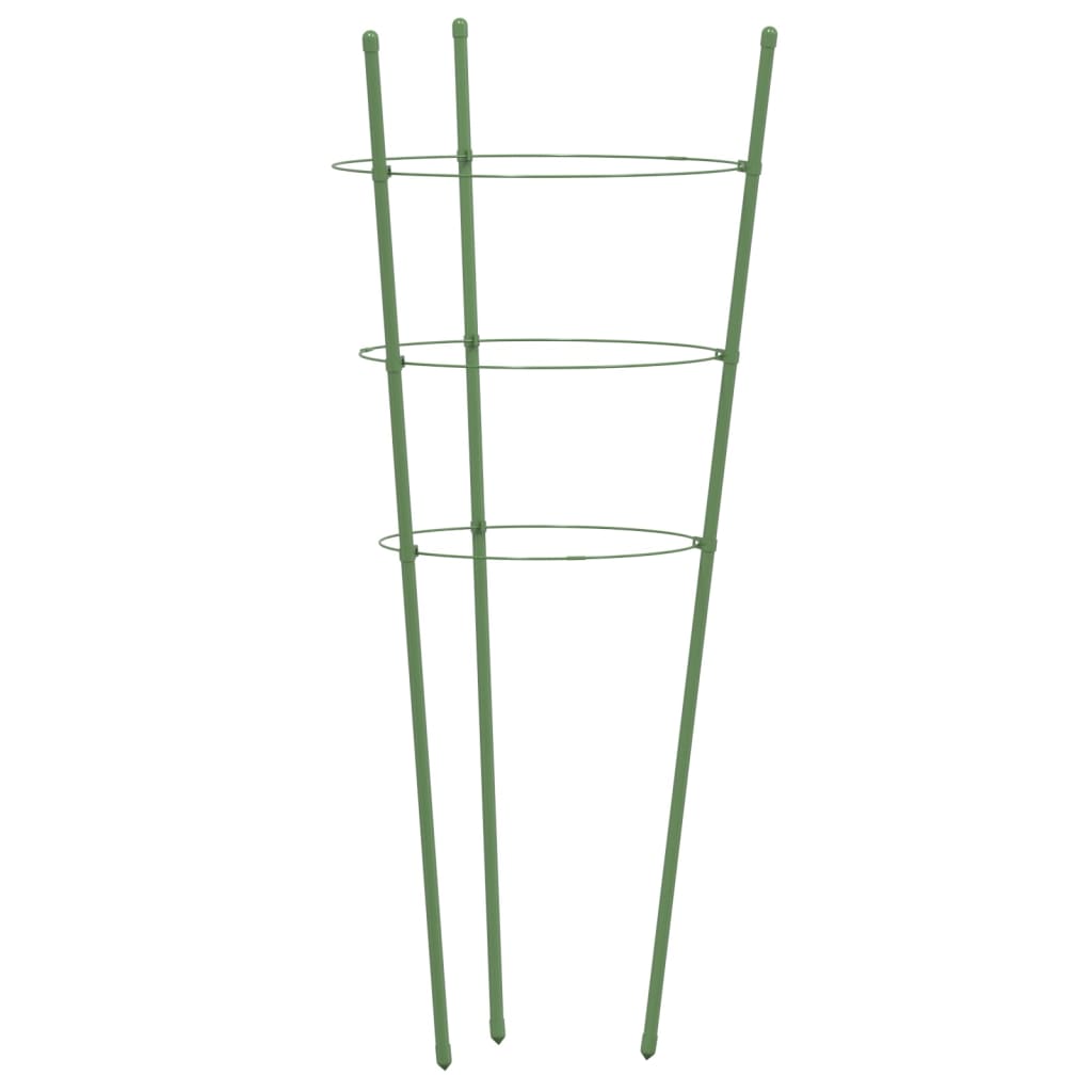 plantestativ med 3 ringe 5 stk. 75 cm stål grøn
