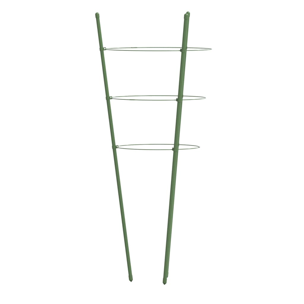 plantestativ med 3 ringe 5 stk. 75 cm stål grøn