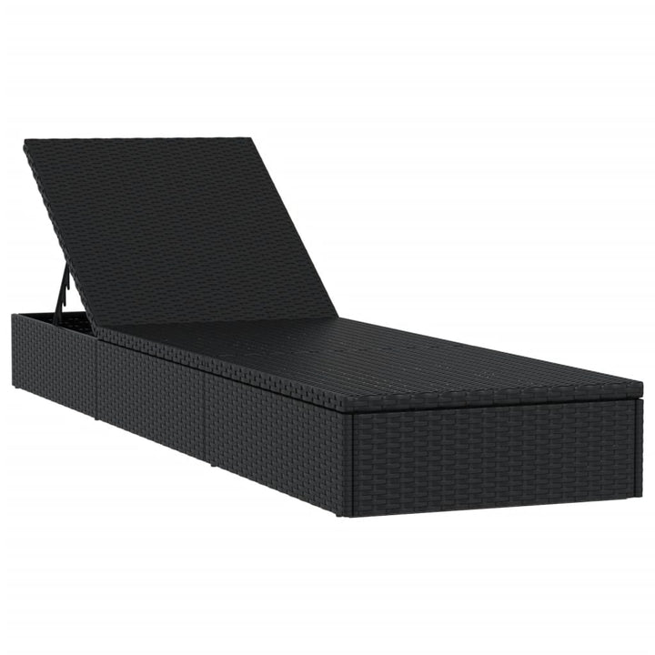 liggestol 1 stk. med hynde 201x55x62 cm polyrattan sort