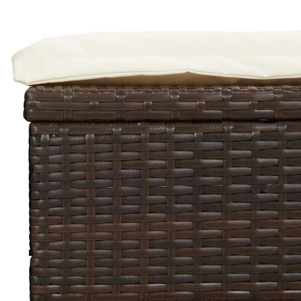 liggestol med foldbart tag 213x63x97 cm polyrattan brun