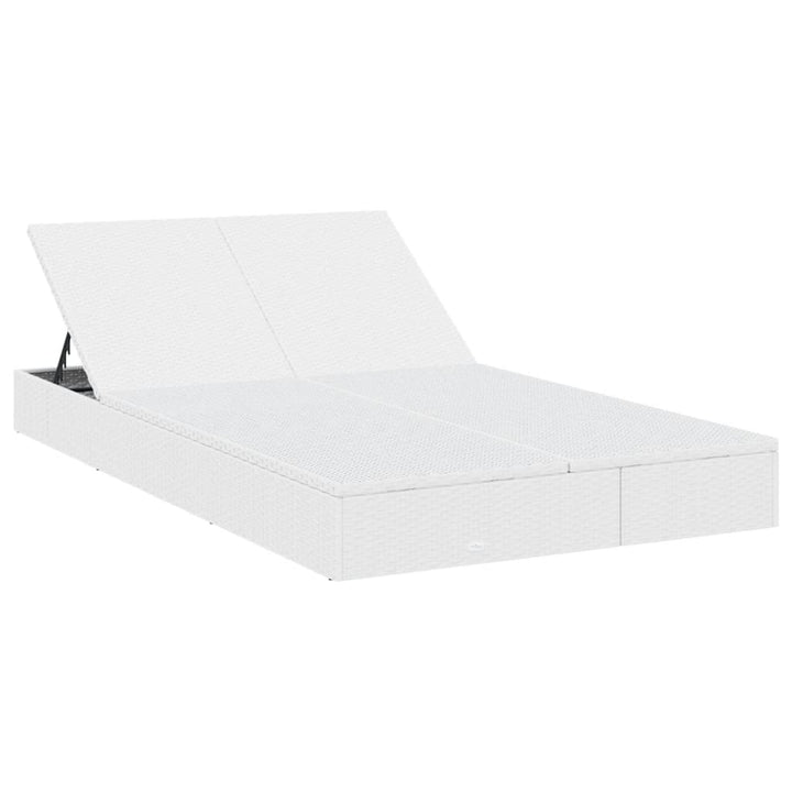 2-personers solseng med hynder polyrattan hvid