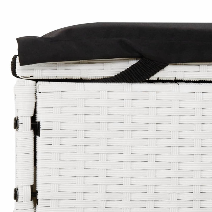 2-personers solseng med hynder polyrattan hvid