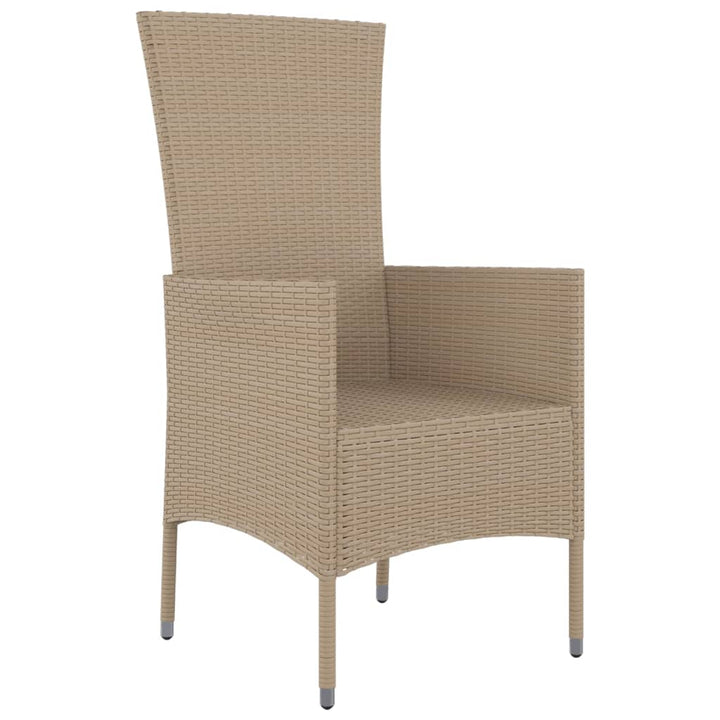 havestole med hynder 2 stk. polyrattan beige
