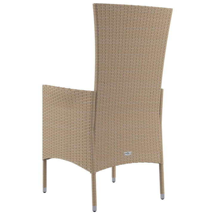 havestole med hynder 2 stk. polyrattan beige