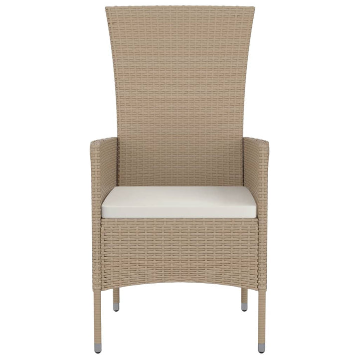 havestole med hynder 4 stk. polyrattan beige