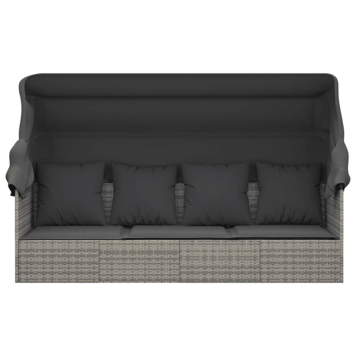 udendørs loungesofa med tag og hynder polyrattan Grøn