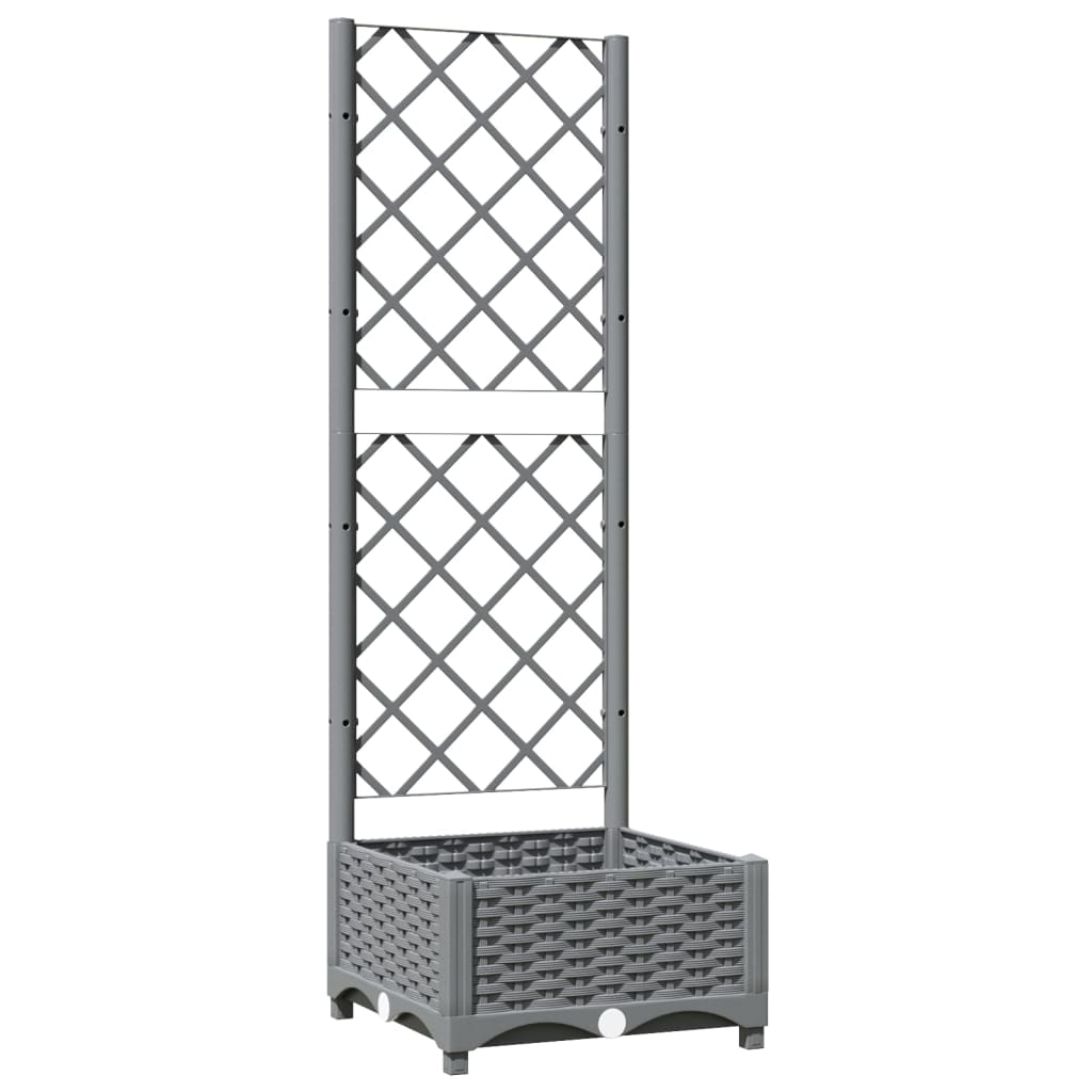 plantekasse med espalier 40x40x121,5 cm PP lysegrå