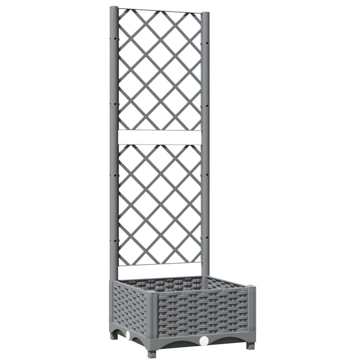 plantekasse med espalier 40x40x121,5 cm PP lysegrå
