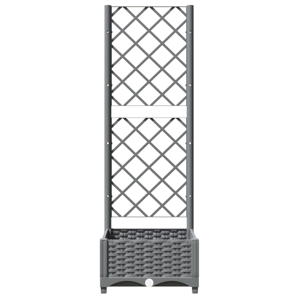 plantekasse med espalier 40x40x121,5 cm PP lysegrå